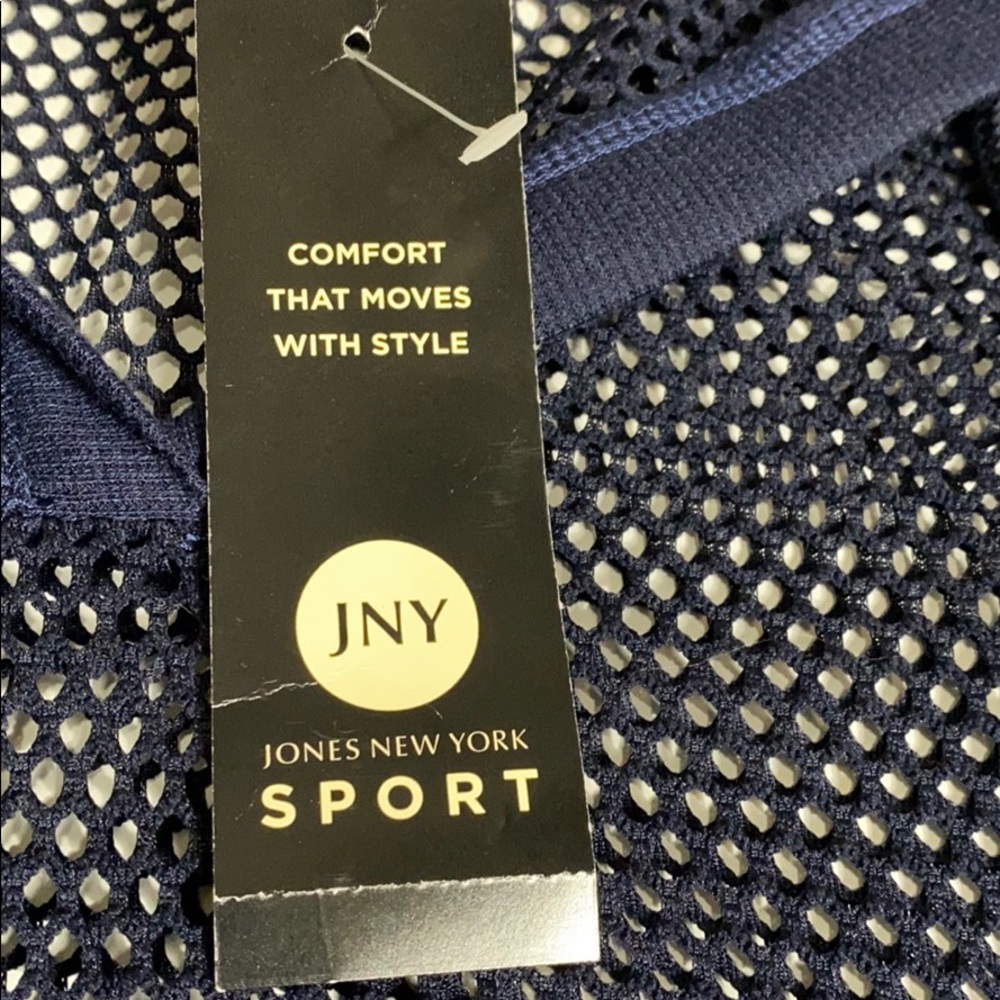 JNY-JONES NEW YORK FISHNET HOODIE TOP - Picture 3 of 7